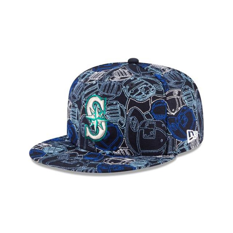 MLB Seattle Mariners Cap Chaos 59Fifty Fitted (OQN6235) - Blue New Era Caps